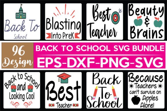 96 Back to School SVG Bundle