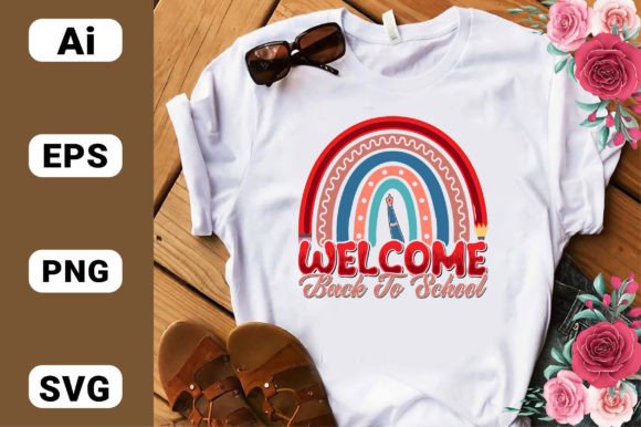 Back to School Rainbow Tshirt Design SVG