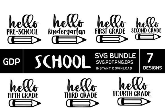 Hello School SVG Bundle, Back to School: A Versatile Design Resource for Modern Creatives